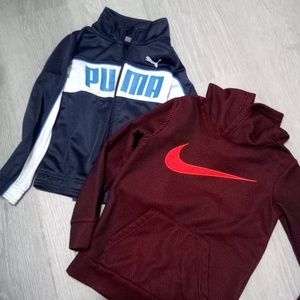 Puma and Nike Sweatshirts Size 5 Small Boys